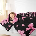 thumbnail image 4 of Erosebridal Girls Cute Bowknot 7 Pieces Bedding Comforter Set,Pink Loves T Alphabet Full Bedding Set For Kids,Reversible black, 4 of 7