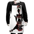 thumbnail image 1 of African Kids Apron, Local Lady Indigenous Patterned Dress Gesture Silhouette, Boys Girls Apron Bib with Adjustable Ties for Cooking Baking Painting, Charcoal Grey Vermilion, by Ambesonne, 1 of 2