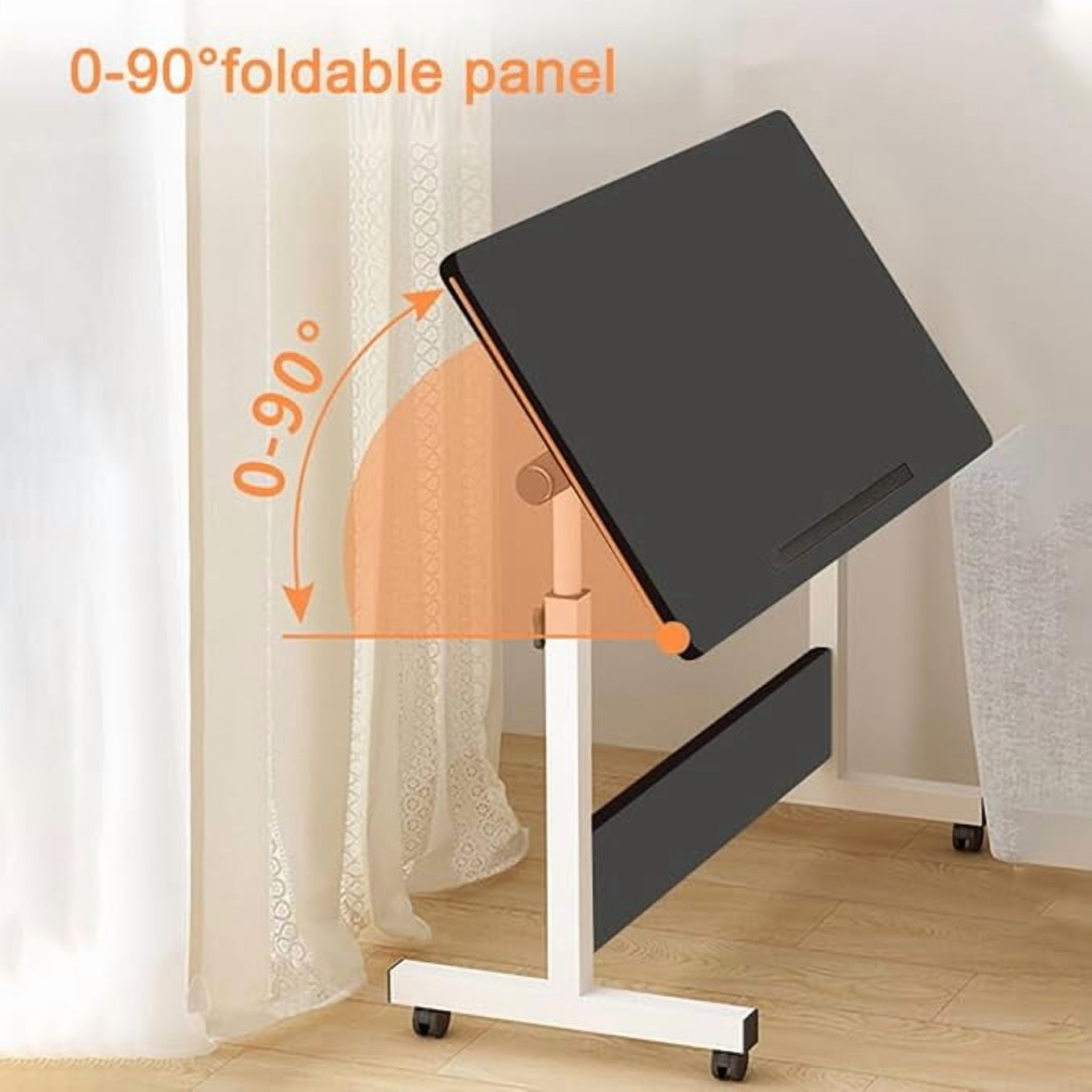 WXJHL Rolling Desk Adjustable Height,Rolling Computer Cart,Portable Laptop Desk,Small Adjustable Home Office Desk,Rolling Laptop Desk,Small Portable Desk