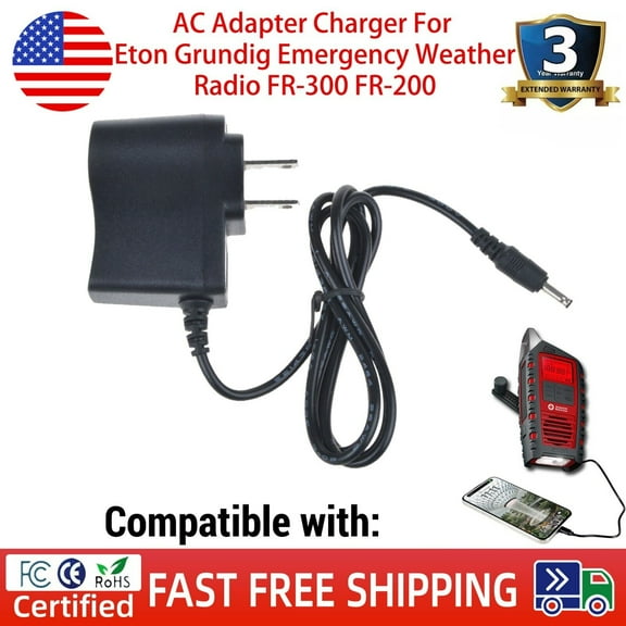 AC Adapter Charger For Eton Grundig Emergency Weather Radio FR-300 FR-200 Power