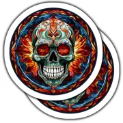 Colorful Day Of The Dead Skull Sticker, Artistic Skull Design, Vibrant Skulkindle Sticker, Stickers For Tablet, College Gift, Scrapbook Stickers, Gratitude Stickers, Quote Stickers
