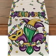 thumbnail image 4 of HuiXinOu Mardi Gras Table Runner, Carnival Party Dining Kitchen Decor, Colorful Festival Home Celebration, Indoor Holiday Tablecloth, 4 of 7