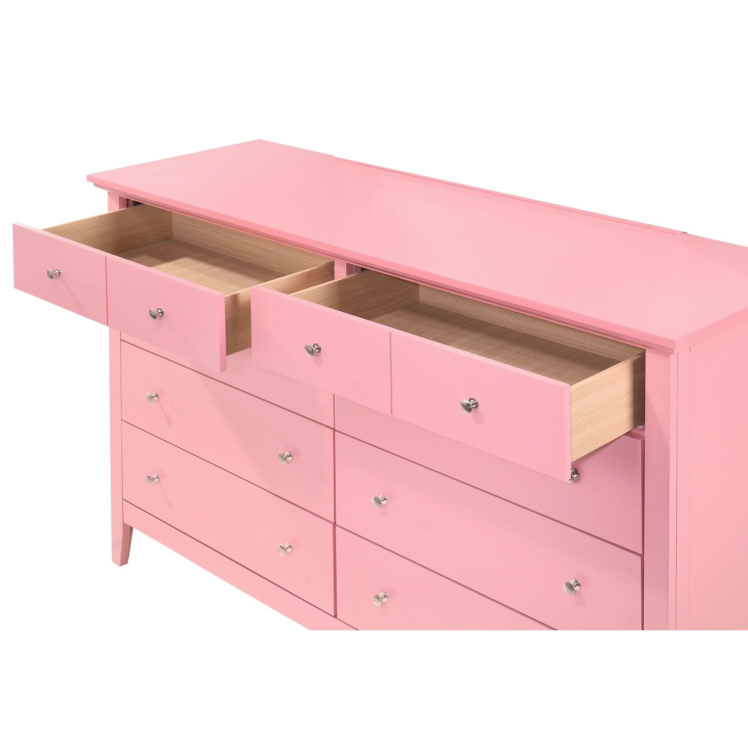 Glory Furniture Hammond 8 Drawer Dresser in Pink