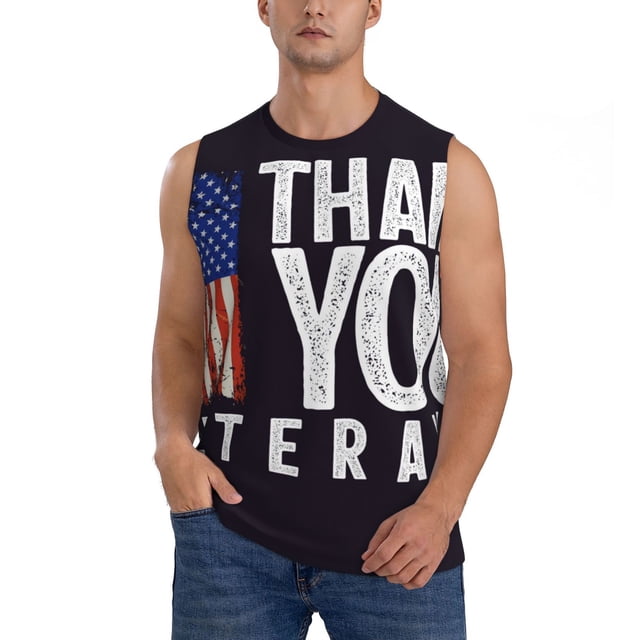 Balery Veterans Day2 Camisetas sin mangas para hombre, absorbe la humedad y protege contra el mal olor.-Medium