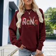 thumbnail image 2 of Womens Christmas Sweatshirts Grandma Xmas Nana Claus Print Long Sleeve Crewneck Shirts Holiday Party Casual Trendy Pullover Tops, 2 of 5