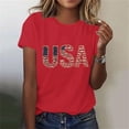thumbnail image 6 of Vetsdori Patriotic Shirts for Women July 4th Casual Pullover USA Years Anniversary Summer,Short Sleeve Graphic Red White and Blue Fashion Womens Shirts Crew Neck, 6 of 7