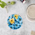 thumbnail image 4 of BaHomeck Drink Coasters Set of 4 with Holder blue and yellow daisies Water Absorbent Ceramic Coasters Tabletop Protection,Suitable for Various Cup ,Home Decor, 4 of 4