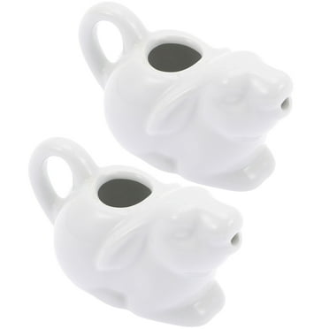 unbranded Honey Dispenser Rabbit Milk Jug Creamer Coffee Pot Cream Coffee Cup Ceramics White 95X4.5CM 2 Pcs