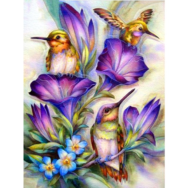 Wdftyju Juego de costura de bordado completo Kit de punto de cruz 11CT Birds Flower (CS079) Wdftyju 5pw9pm5nz4bh5tz3D02