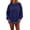 Dark Blue #026, variant on Women Polka Dot Mockneck Sweatshirt Y2k Long Sleeve Pullover Top, XL