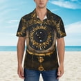 thumbnail image 2 of Pofeuu Mystical Golden Eye Print Hawaiian Shirt for Men Sleeves Casual Button Down Summer Beach Dress Shirts T-Shirts,Medium, 2 of 7