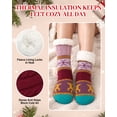 thumbnail image 3 of Womens Fuzzy Socks Cozy Fluffy Winter Slipper Socks with Grippers,UNEEI Warm Thick Animal Pattern Non-Slip Winter House Socks, Size 5-10, 3 of 7