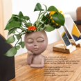 thumbnail image 3 of Face Planter Pot, Resin High Drainage Efficiency Stable Head Planter Unique  for Home Decor, 3 of 8
