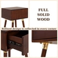 thumbnail image 4 of Caden Solid Wood Nightstand/Side Table/End Table, Fully Assembled, with 1-Drawer for Mid Century Bedroom and Living Room, Walnut, 4 of 5