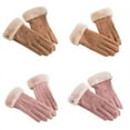 thumbnail image 3 of EIMELI Winter Warm Touch Screen Gloves New Suede Gloves Double Plus Velvet Thick Windproof Cold Riding winter Ladies Texting Soft Gloves Cold Weather Anti-slip Casual Gloves Winter Warm G, 3 of 8