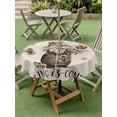 thumbnail image 4 of Outdoor Tablecloths with Umbrella Hole & Zipper, Rustic Groundhog Round Tablecloth 54 Inch, Spring Floral Butterfly Botanical Waterproof Table Cloth, Patio/Pool/Picnic Table Covers, 4 of 8