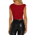 thumbnail image 3 of INSPIRE CHIC Women's Sequin Off Shoulder Sleeveless Y2K Going Out Crop Tank Top XS Red, 3 of 6