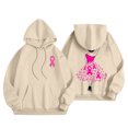 thumbnail image 5 of Fiaer,Women Cancer Sweatshirts Cancer Hoodies Pink Ribbon with Butterfly Graphic Plus Size Tops Cancer Awareness Support Light Yellow XXL, 5 of 7