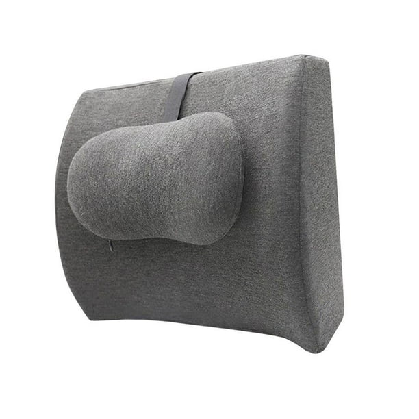Silla de juego con respaldo bajo para coche, cómodo respaldo, cojín para la cintura y la espalda. gris oscuro