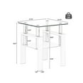 thumbnail image 4 of Set of 2, Modern Tempered Glass Tea Table Coffee Table End Table, Square Table for Living Room, Transparent/White, 4 of 5