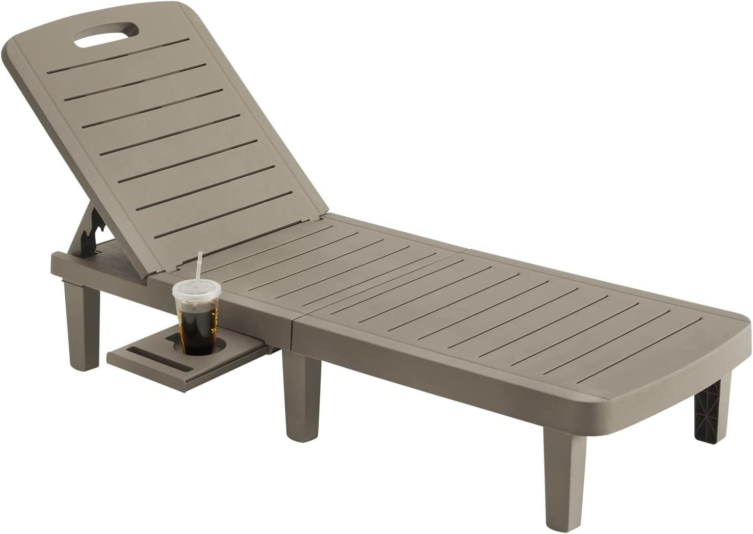 UDPATIO Oversized Outdoor Chairse Lounge Chair, 5-Level Adjustment Backrest for Pool Beach Garden