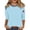C-Light Blue222, variant on DHFJKG US National Flag T Shirt Women Independence Day Tee Shirts 3/4 Sleeve 4Th Of July Celebration Top