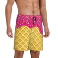 thumbnail image 2 of Fotbe Red Ice Cream Pajama Shorts for Men, Men's Pajama Bottoms, Sleepwear,Short Pajama Pants-Large, 2 of 9