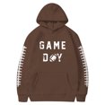 thumbnail image 4 of Mens Hoodie Fall Sweatshirt Football Fans Sports Rugby Player Retro Zip Up Hoodie for Men,Coffee,S, 4 of 4