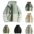 thumbnail image 3 of WREESH Fashion Winter Jacket Man Color Match Water Resistance Drawstring Pockets Hooded Outdoor Jacket Coat Beige, 3 of 3