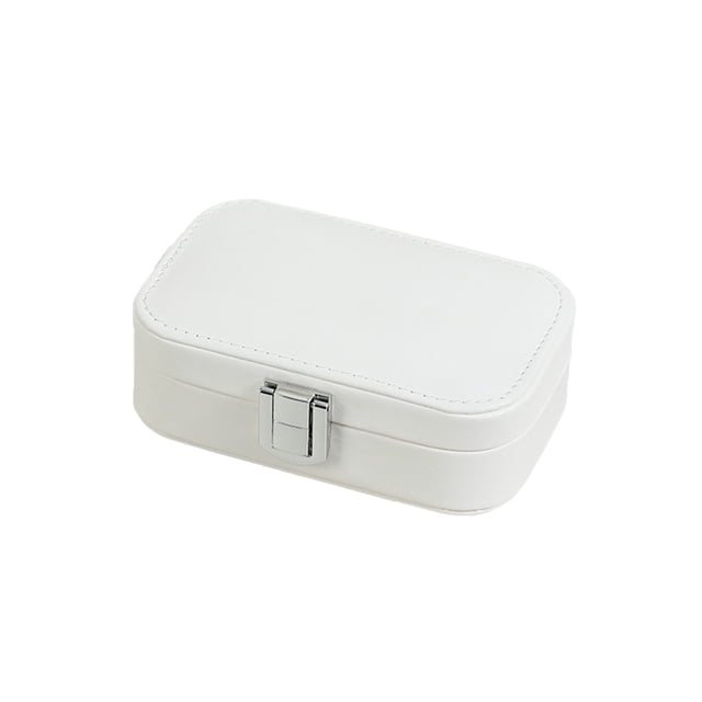 Estuche para joyas Wosthever Caja hermosa delicada Portátil Gran capacidad Soportes para pendientes multifuncionales Collar para el hogar Almacenamiento y organización del hogar Blanco 12*7.5*4 cm