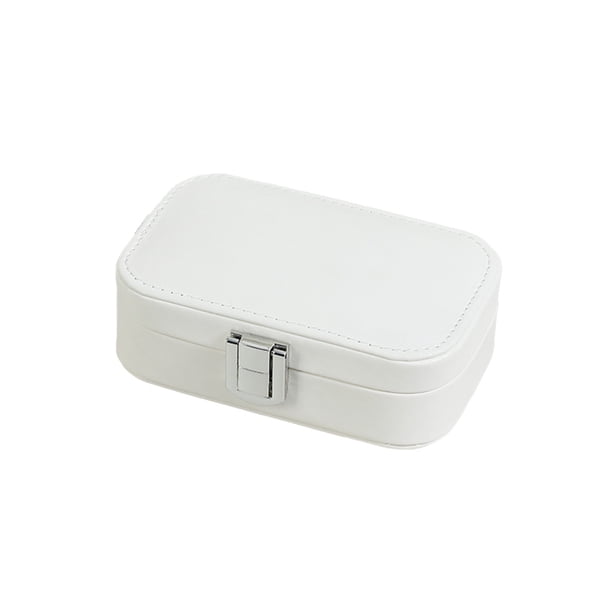 Advancent Estuche para joyas Caja hermosa delicada Portátil Gran capacidad Soportes para pendientes multifuncionales Collar para el hogar Almacenamiento y organización del hogar Blanco 12*7.5*4 cm Advancent HA077954-07