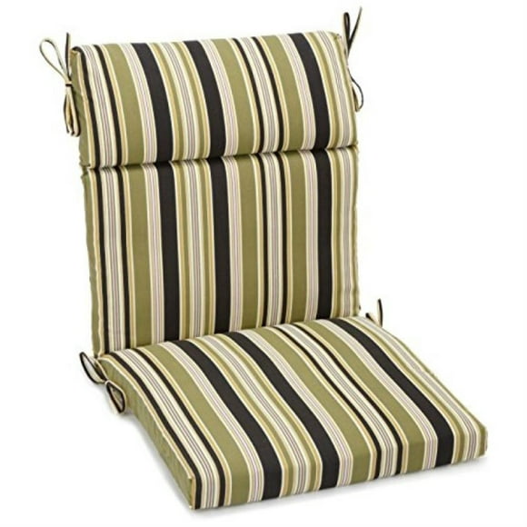 18-inch by 38-inch Spun Polyester Outdoor Squared Seat/Back Chair Cushion - Eastbay Onyx