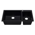 thumbnail image 3 of Pemberly Row Black 34" Double Bowl Drop In Granite Composite Kitchen Sink, 3 of 9