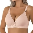 thumbnail image 3 of Wireless Push Up Bra, Hugcore A Traditional Women's Bra with A Thin Cup Small Chest and No Underwire T Shirt Bra Hot Pink L, 3 of 6