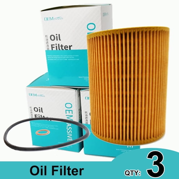 OEMASSIVE 3Pcs Engine Oil Filter for Alpina B3 E46 BMW 3 Series 320i 325i 330i Convertible