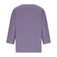 thumbnail image 4 of Gamivast Linen Tops for Women V Neck 3/4 Sleeve Loose Fit Casual Summer Tops Lightweight Tunic Style 3/4 Sleeve Tunic Tops Daily Vacation Wear outfits, 4 of 6
