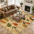 thumbnail image 3 of Area Rugs 5'x7', Vintage Pumpkins Fall Carpet Runner Indoor Outdoor Rugs Home Decor Aesthetic, Thanksgiving Botanical Leaves Non Slip Mats Washable Accent Rug for Living Room Bedroom, 3 of 8