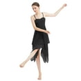 thumbnail image 5 of IBTOM CASTLE Women Lyrical Dance Dress Modern Contemporary Ballet Dancewear Spaghetti Strap Chiffon Flowy Dress XL Black, 5 of 8