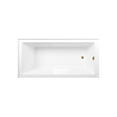 thumbnail image 3 of Aqua Eden CVTAP663222R7 66" Acrylic Rectangular 3-Wall Alcove Tub, Right Hand Drain, Glossy White/Brushed Brass, 3 of 4
