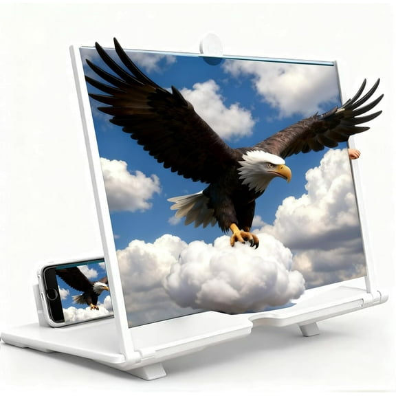 Screen Magnifier, 12" Upgraded 3D HD Mobile Screen Magnifier Version, Clear Lightweight and Foldable Phone Screen Magnifier,Supports All Smartphones 10-12inch (Black)