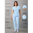 thumbnail image 3 of Adar Addition Go-Basic Scrub Set For Women - Slim V-Neck Scrub Top & Skinny Cargo Scrub Pants - A9200 - Sky Blue - 2X, 3 of 7