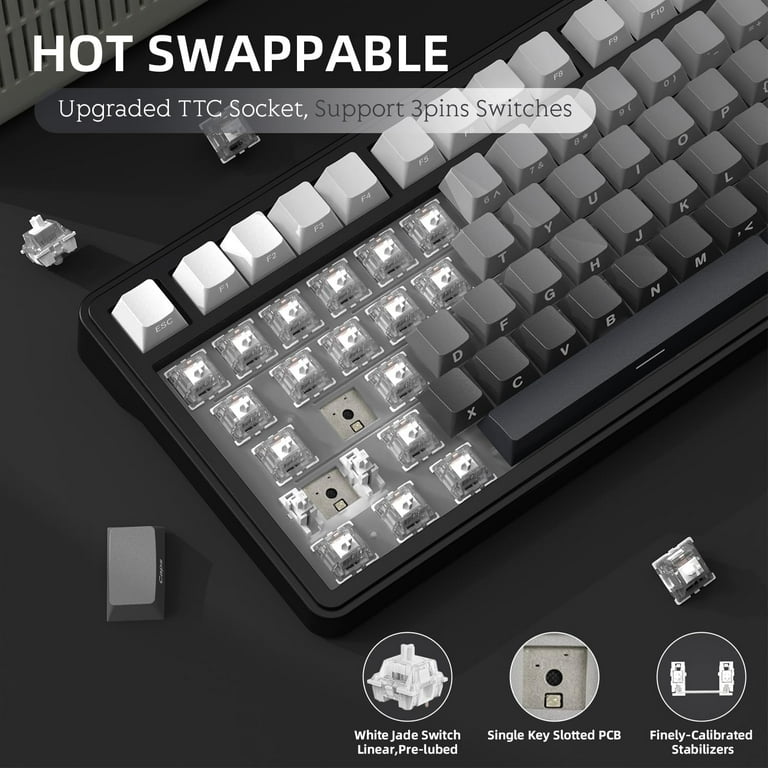 ATTACK SHARK X85 75% Mechanical Gaming Keyboard and Coiled Cable