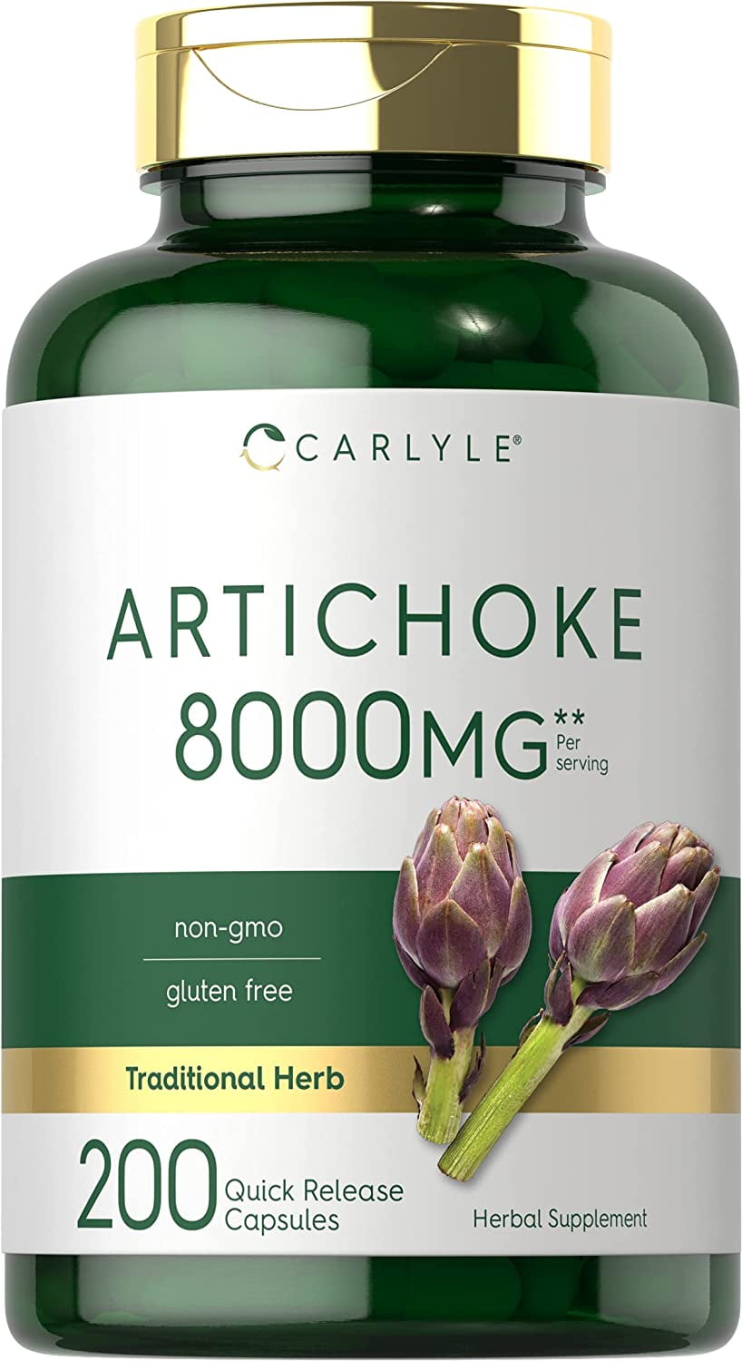 Artichoke Extract Capsules 8000mg 200 Count by Carlyle