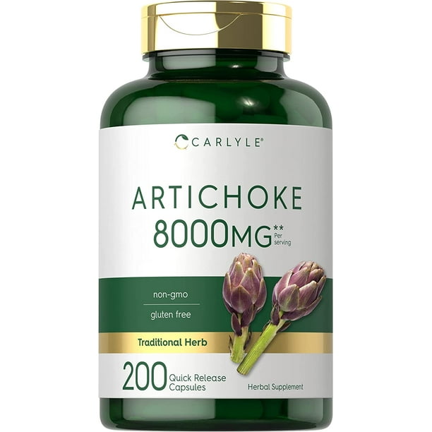 Artichoke Extract Capsules 8000mg 200 Count by Carlyle