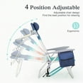 thumbnail image 5 of Sophia & William 2 Pack Folding Beach Chairs Lightweight Outdoor Lounge Chairs with 4 Adjustable Positions & Cooler Bag, Blue, 5 of 9