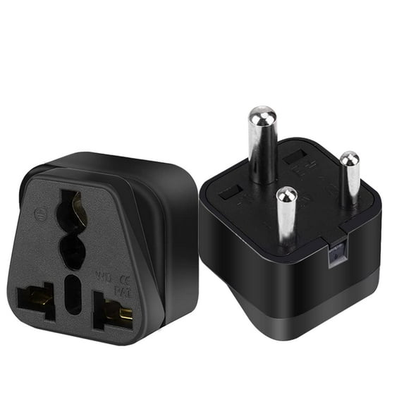 Mistaha Universal Black South Africa to Worldwide Travel Adapter with 3 Pin Prong, Compatible with US, Europe, UK, Australia, India - Lightweight Design
