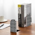 thumbnail image 5 of Sikiie Black Tartan Plaid Bookends 1 Pair, Wood Bookends for Shelves, Book Ends for Shelves, Book Shelf Holder for Home Office, 5 of 7