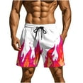 thumbnail image 3 of Yaoyar Mens Summer Classic Fit Walking Hiking Shorts Casual Homewear Flame Printing Funny Printed Trousers Beach Sports Shorts Fast-Drying Shorts, 3 of 8