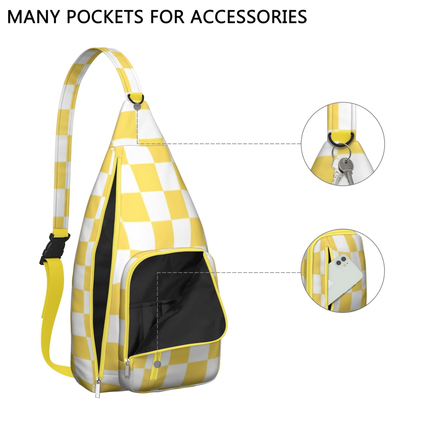 Winter Plaid Chest Bag - Cozy Buffalo Check Print Sling Backpack (Seasonal Style, Tear-Resistant)