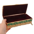 thumbnail image 5 of OUNONA Green Enamel Jewelry Box with Floral Carving, Hinged Design and Wear-Resistant Finish for Stylish Home Decor, 5 of 7